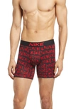 Nike Dri-fit Essential Micro Le Boxer Briefs In Red/black-multi