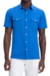 Bugatchi Stretch Cotton Button-up Shirt In Classic Blue