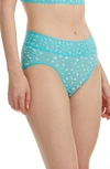 Hanky Panky X-dye French Lace Briefs In Radiant Turquoise/ White