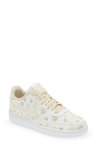 Nike Court Vision Low Valentine's Day Sneaker In Summit White/ Orewood Brown