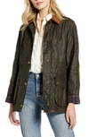 Barbour Beadnell Waxed Jacket In Green,brown