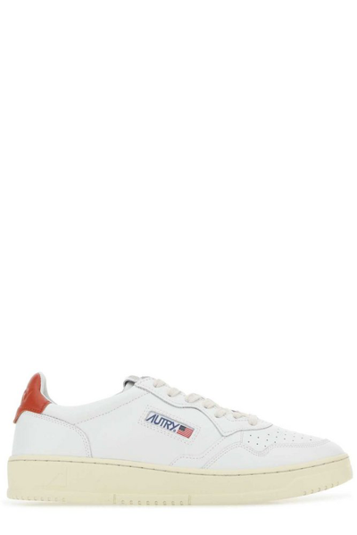 Autry Logo Patch Low-top Sneakers In Wht/red