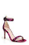 L Agence Gisele Ii Ankle Strap Sandal In Fuchsia Leopard