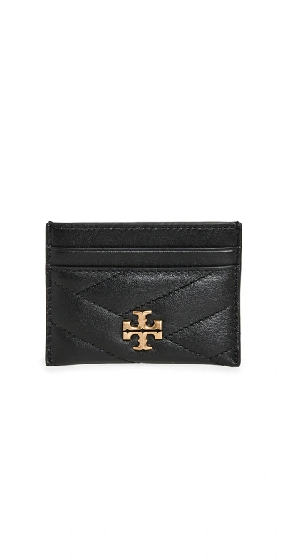 Tory Burch Kira Quilted Leather Card Holder In Black