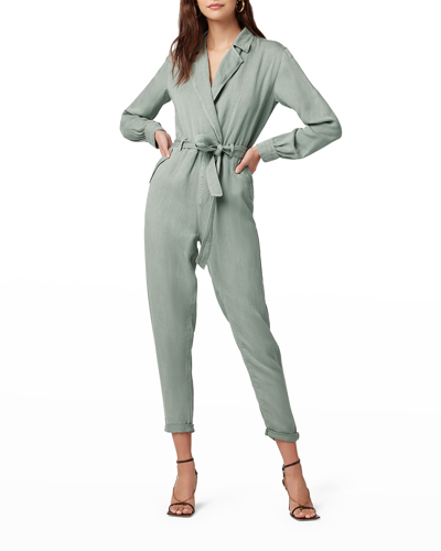 Joe's Jeans The Shirley Belted Utility Wrap Jumpsuit In Sea Grass