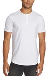 Cuts Trim Fit Short Sleeve Henley In White