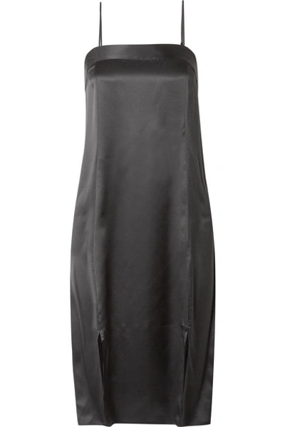 Equipment Kelby Silk-satin Midi Dress In True Black