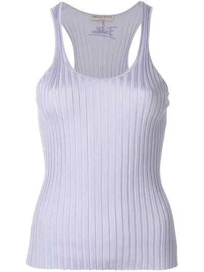 Emilio Pucci Ribbed Knit Tank Top In Light Purple