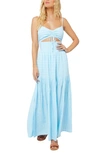 L*space Zuri Cutout Cover-up Maxi Dress In Sky Blue