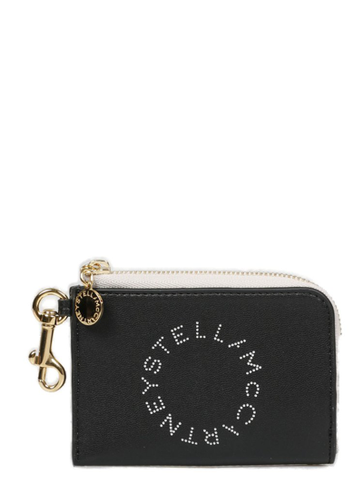 Stella Mccartney Logo Perforated Zipped Wallet In Multi