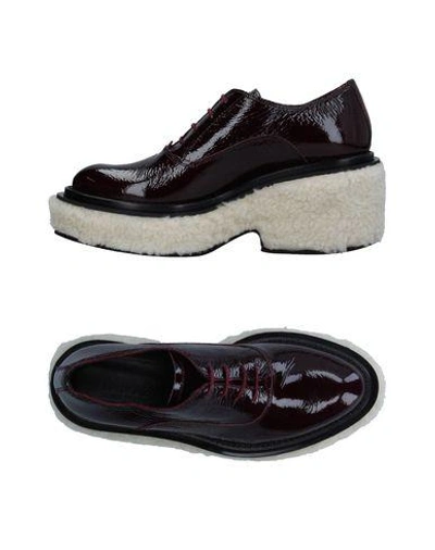 Mm6 Maison Margiela Laced Shoes In Maroon