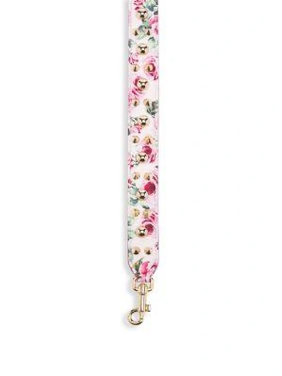 Dolce & Gabbana Floral Strap Bag Charm In Pink