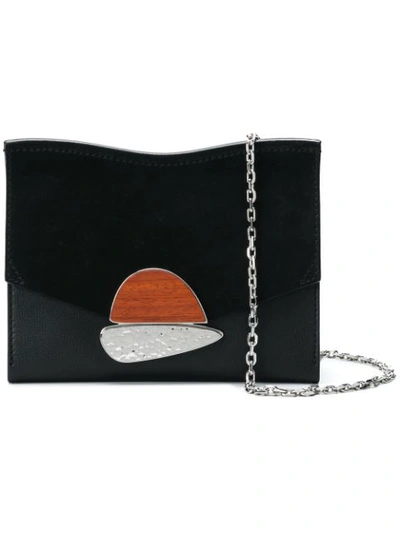 Proenza Schouler Curl Small Embellished Textured-leather And Suede Shoulder Bag In Black