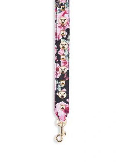 Dolce & Gabbana Floral Strap Bag Charm In Rose Print
