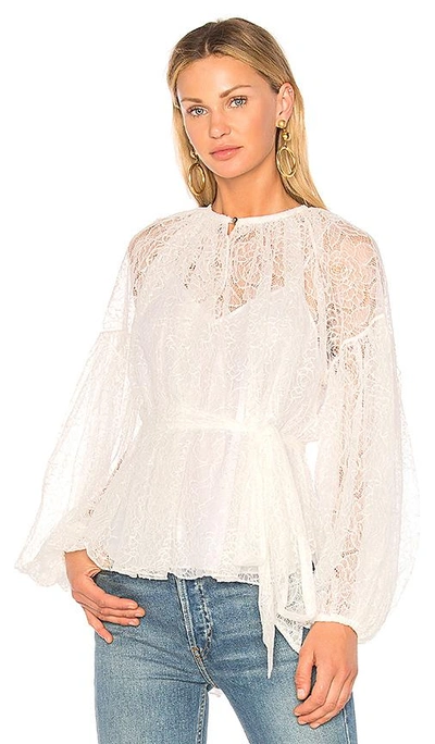 Lover Plume Lace Blouse In Ivory