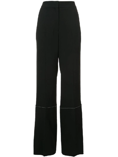 Proenza Schouler High-waist Wide-leg Pants With Stitching Detail In Black
