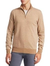 Loro Piana Roadster Cashmere Half Zip Sweater In Acorn