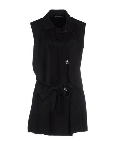 Emporio Armani Overcoats In Black