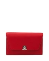 Akris Anouk Clutch Bag W/chain In Red