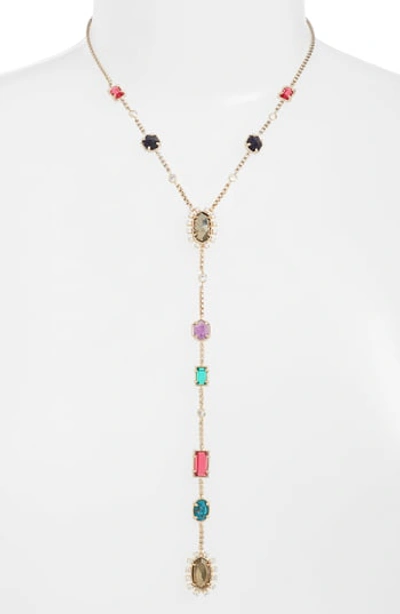 Kendra Scott Liesl Lariat Necklace In Brass/multi