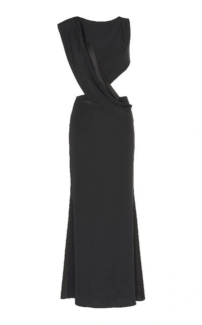 Olivier Theyskens Sleeveless Cutout Open-back Silk Gown In Black