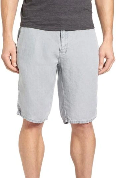 Original Paperbacks 'havana' Linen Shorts In Lite Grey
