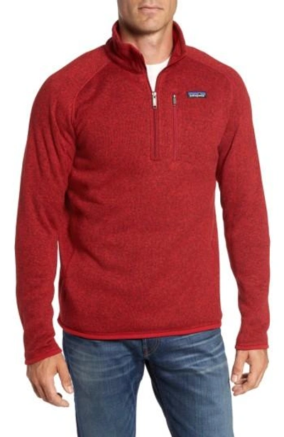 Patagonia 'better Sweater' Quarter Zip Pullover In Classic Red