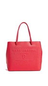 Marc Jacobs East-west Saffiano Leather Tote Bag In Red Pepper