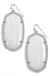 Kendra Scott Danielle - Large Oval Statement Earrings In White/ Silver