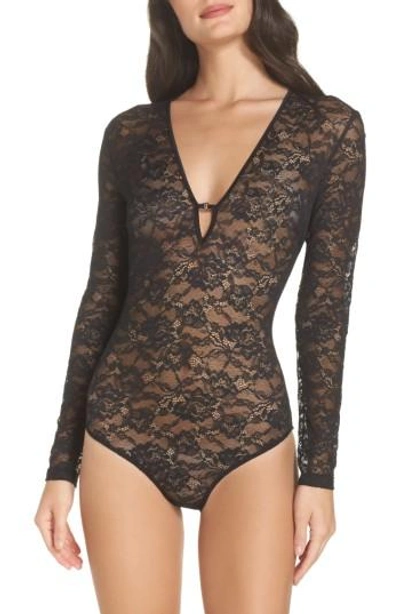 Kendall + Kylie Lace Bodysuit In Black