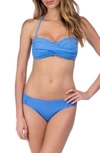 La Blanca Island Goddess Hipster Bikini Bottoms In Blue Suede