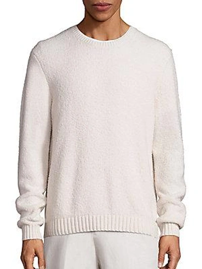 Vince Wool Blend Textured Knit Sweater In Pearl