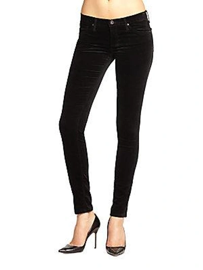 Ag The Legging Velvet Skinny Jeans In Brown