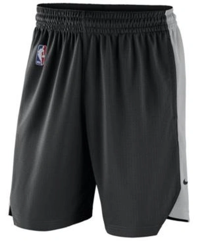 Nike Men's San Antonio Spurs Nba Practice Shorts, Black In Black/silver