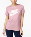 Nike Sportswear Essential Logo T-shirt In Pearl Pink/white