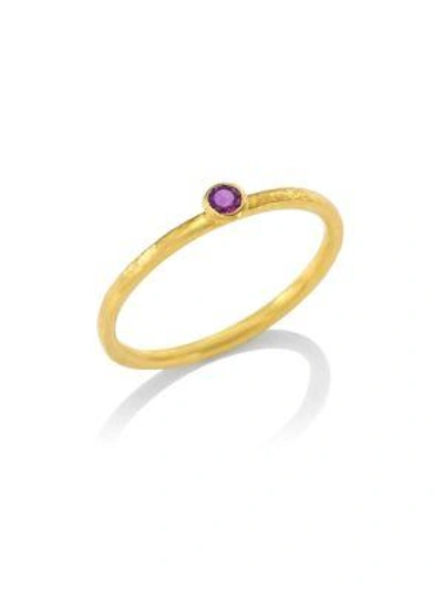 Gurhan Delicate Hue Amethyst Stacking Ring In Yellow Gold