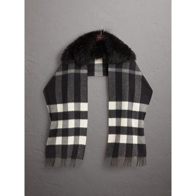 burberry fur trim scarf