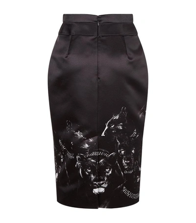 Givenchy Panther-print Satin Pencil Skirt In Multi