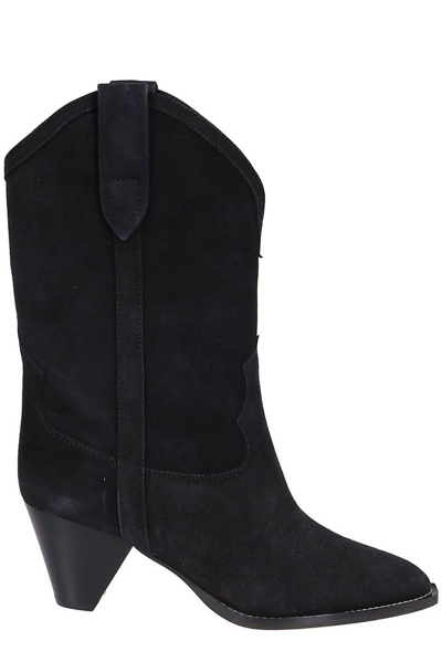 Isabel Marant Duerto 40 Western Suede Boots In Black