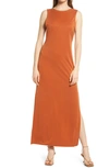 Open Edit Sleeveless Reversible Maxi Dress In Rust Umber