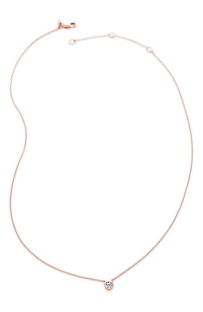 Monica Vinader Essential Diamond Necklace In Rp