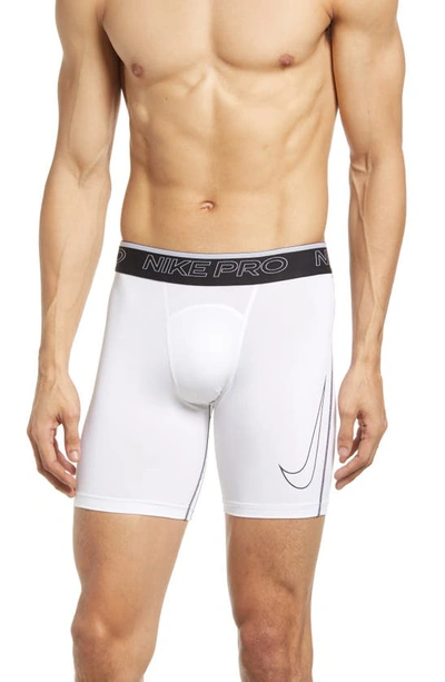 Nike Pro Performance Boxer Briefs In 100 White/black/black