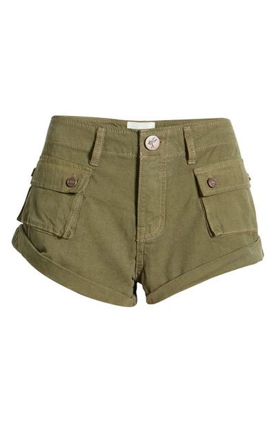 One Teaspoon Cadet Bandits Cargo Shorts In Dark Khaki