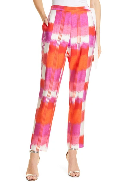 Natori Boro Cotton & Silk Ankle Pants In Pink