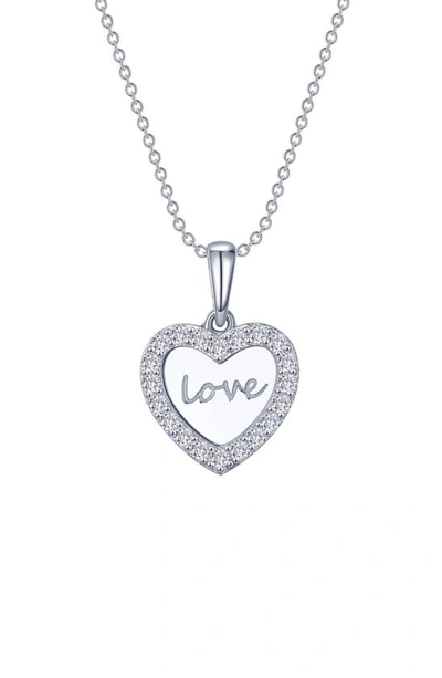 Lafonn Love Heart Simulated Diamond Pendant Necklace In White