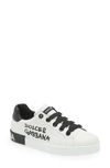 Dolce & Gabbana Kid's Logo Leather Sneakers, Toddlers In Scritte Fdobianco