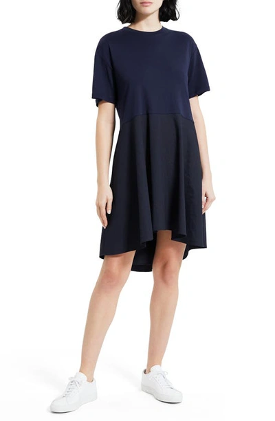 Theory Mixed Media T-shirt Dress In Concord