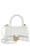 Balenciaga Hourglass Extra-small Leather Top-handle Bag In 9016 White