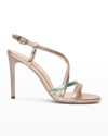 Nerogiardini Asymmetric Strappy Sandal In Rose Multi
