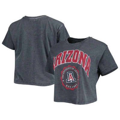 Pressbox Navy Arizona Wildcats Edith Vintage Burnout Crop T-shirt
